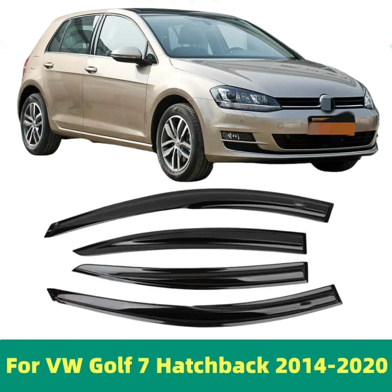 

For Volkswagen VW Golf 7 MK7 Hatchback 2014-2020 Window Visor Side Vent Rain Guard Deflectors Shade Shield Shelter Cover