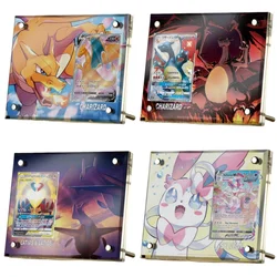 Card Brick Charizard Eevee Sylveon Latias Dialga Ptcg Diy Acrylic Action Toy Figures Anime Game Collection Display Rack No-Card