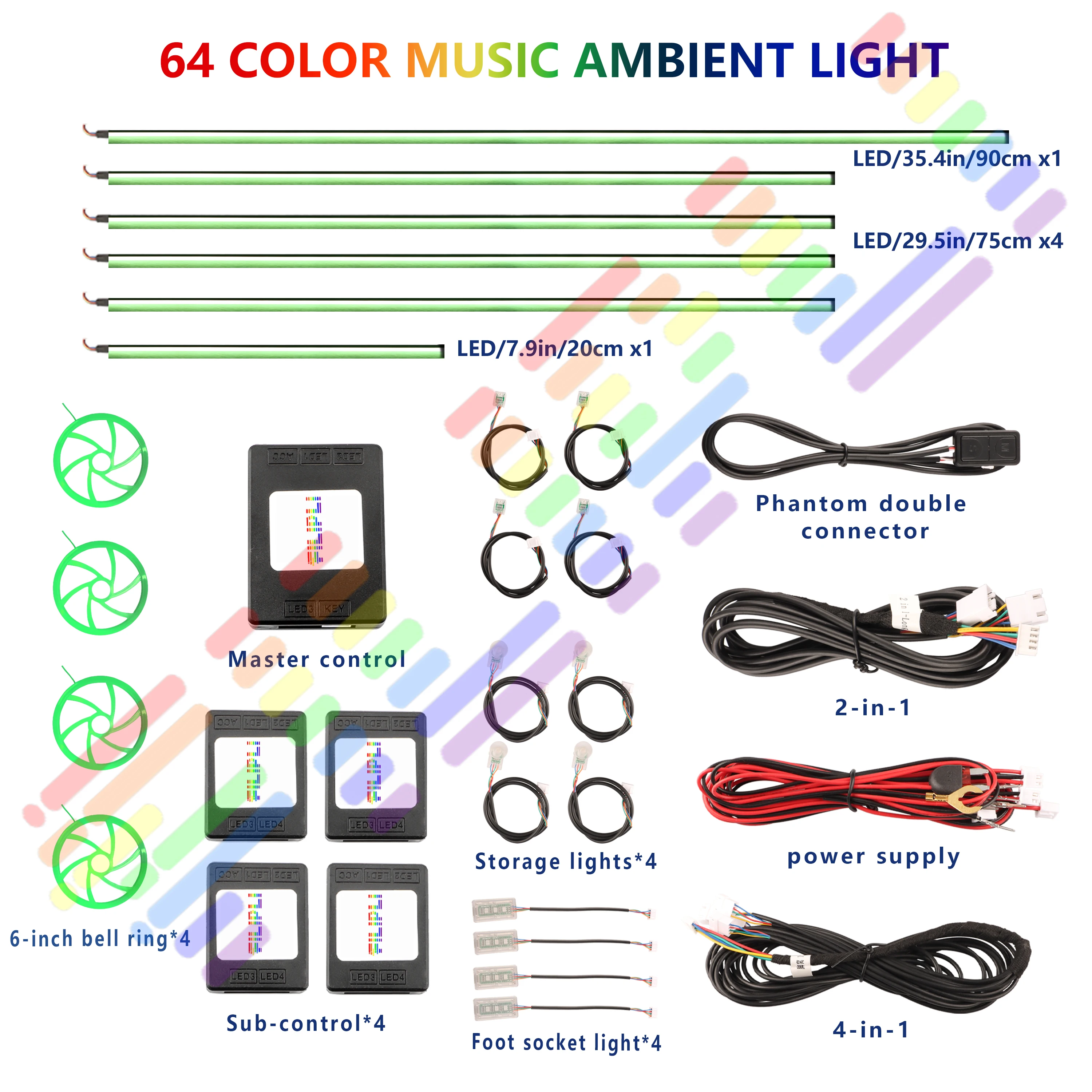 

Suitable for Volkswagen Golf 2010-2024 special LED car magic color RGB atmosphere light interior light