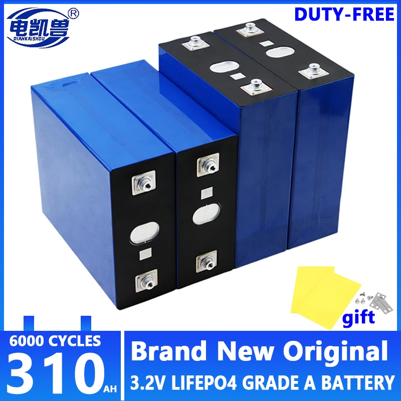 

Lifepo4 Battery 3.2V 310AH 320AH 280AH Grade A DIY 12V 24V Lithium iron phosphate Cell Rechargeable golf cart batterie For RV