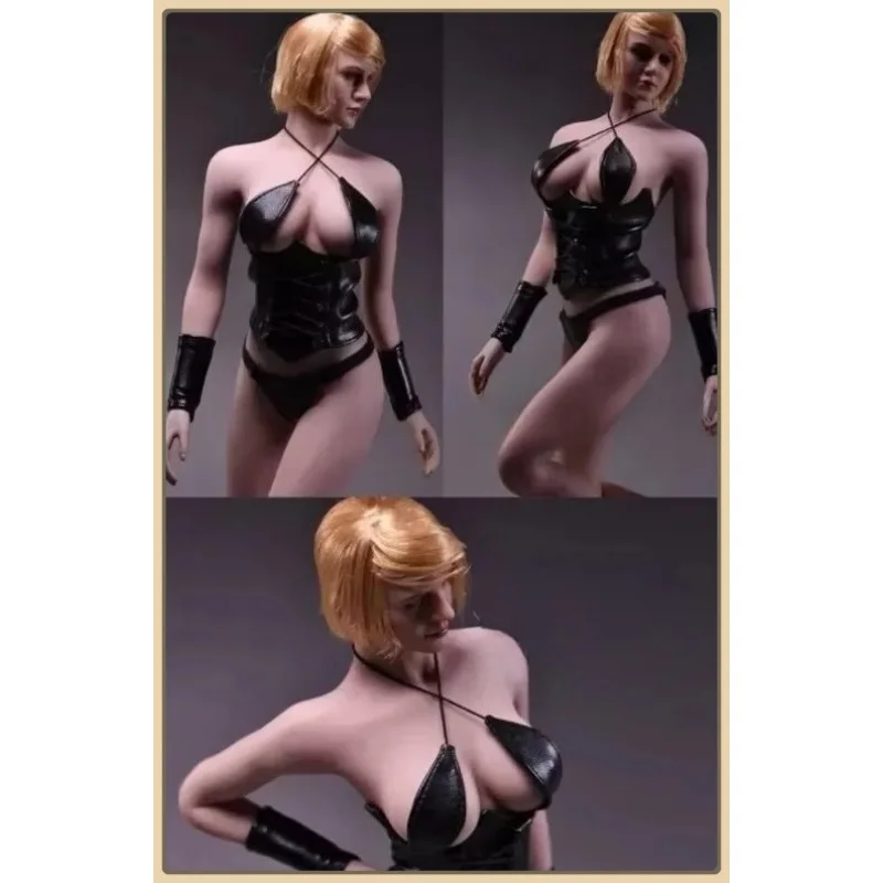 

1/6 Scale 17XG07 Sexy Leather Underwear Corset Neck Hanging Bra Back Clothes Set for 12" Soldier Doll Body Model