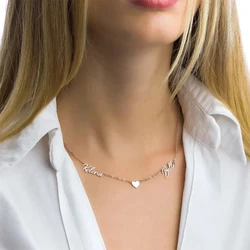 Couple Custom 2 Name Letter Pendants Personalized Love Name Stainless Steel Gold Necklace Fashion Clavicle Chain Jewelry Gift
