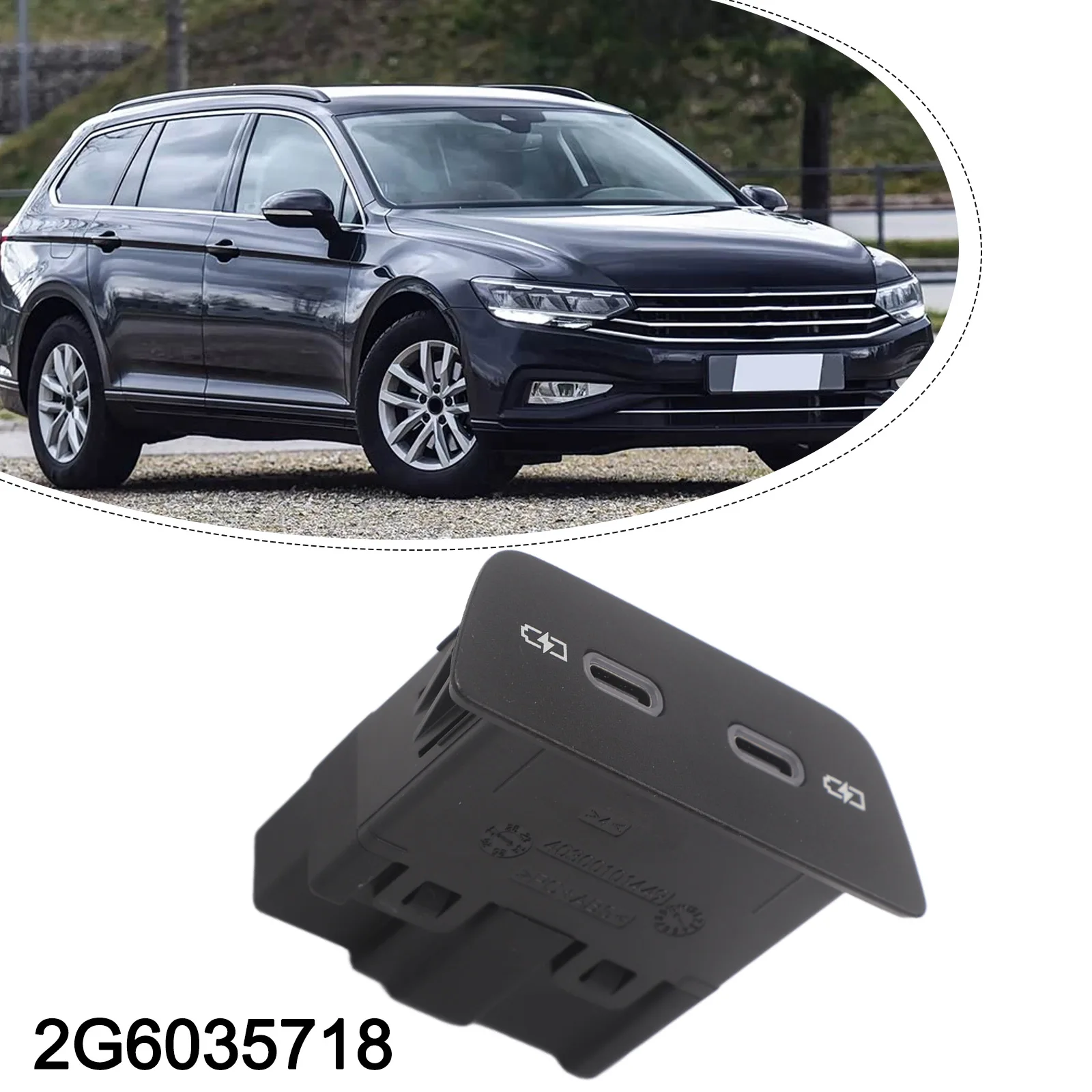 2G6035718 Charging Interfaces OEM Compatibility Practical And Reliable Black Plastic Material Usb Charging Interface For Golf