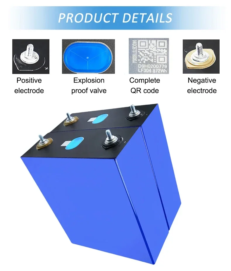 16pcs new Original 3.2V LiFePo4 Battery 304AH 300ah DIY 48V A-level RV tricycle marine solar energy storage rechargeable battery