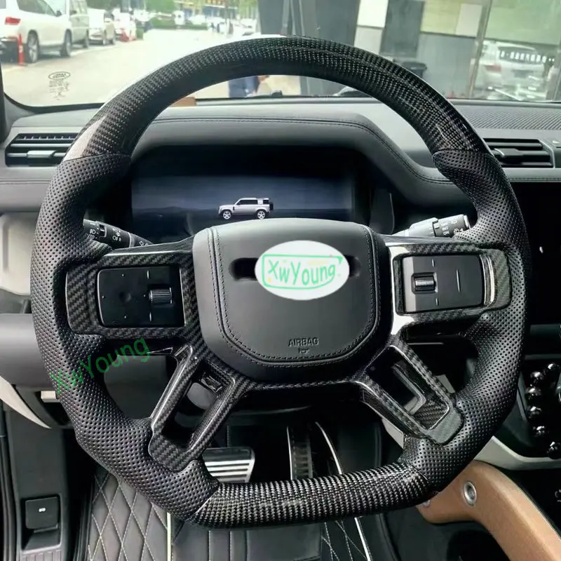 For Land Rover Defender Range Rover Defender 100% Real Carbon Fiber / Leather Steering Wheel