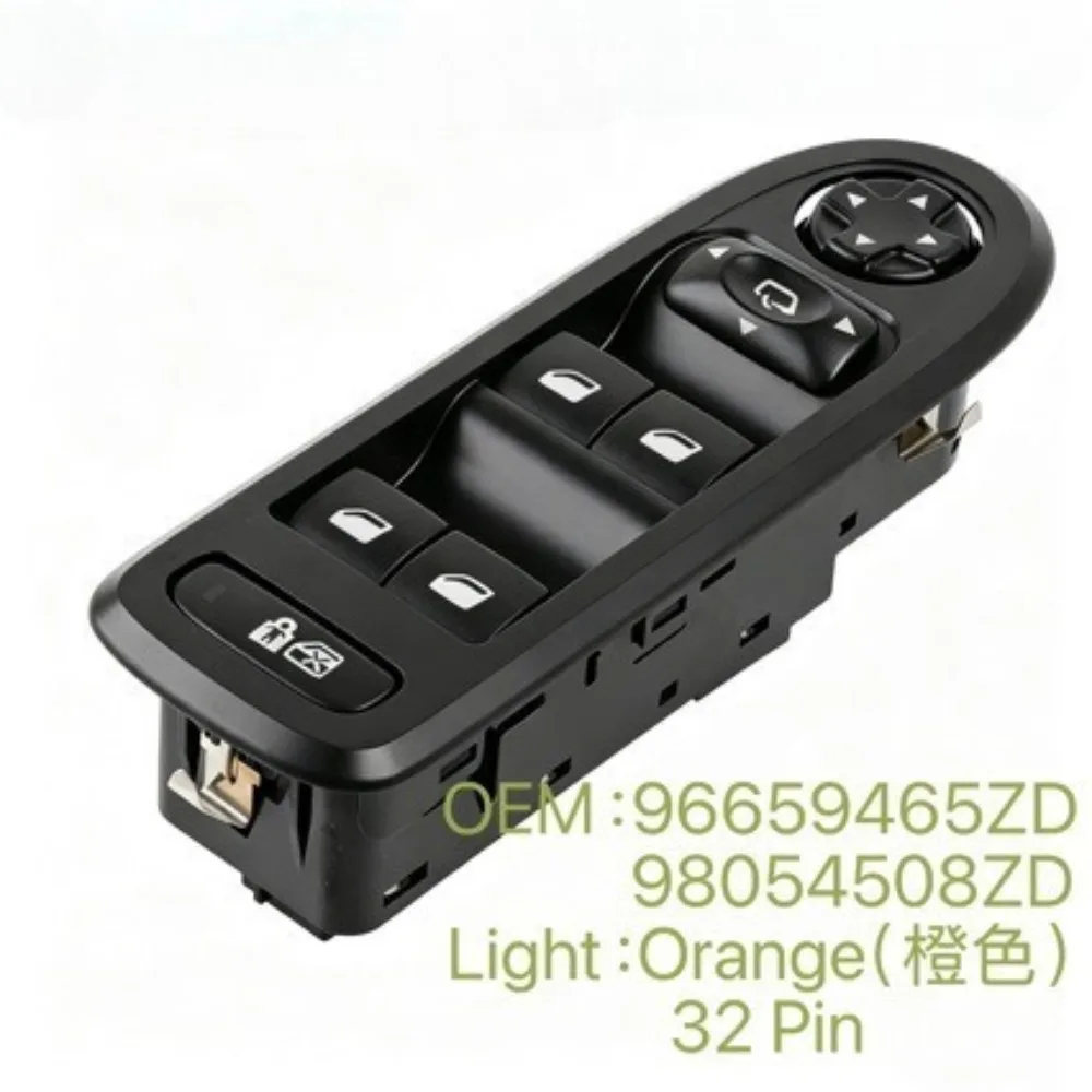Power Window Regulator Switch OE 96659465ZD 98054508ZD Compatible with Peugeot 508 Citroen C5 Master Window Control Button