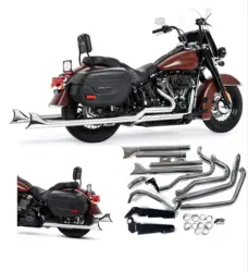 Motorcycle exhaust pipe For Harley Softail Deluxe Low Rider Street Bob SLIM Heritage 18-24 Exhaust System Fish Tail Accessories