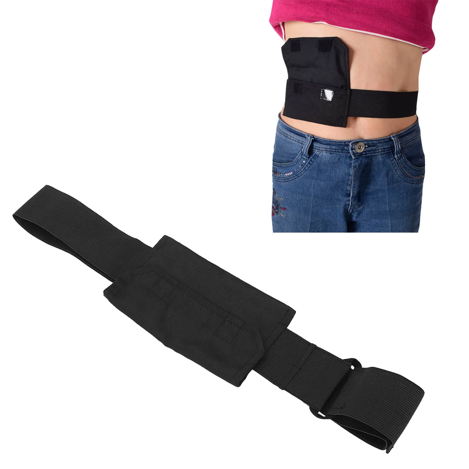 Peritoneal Belt Washable Adjustable Pocket Dialysis Belt Tube Holder Abdominal Protection Black Peritoneal Holder Belt