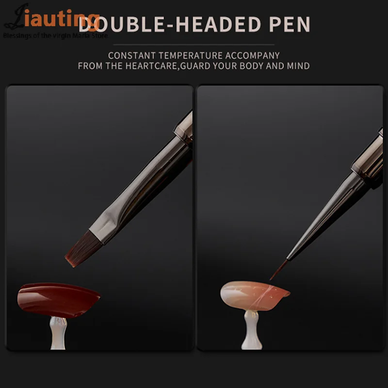 両端ネイルペンブラシグルー光線療法ペンUVジェルライナーブラシデュアルエンドネイルアート描画ペンマニキュアブラシツール