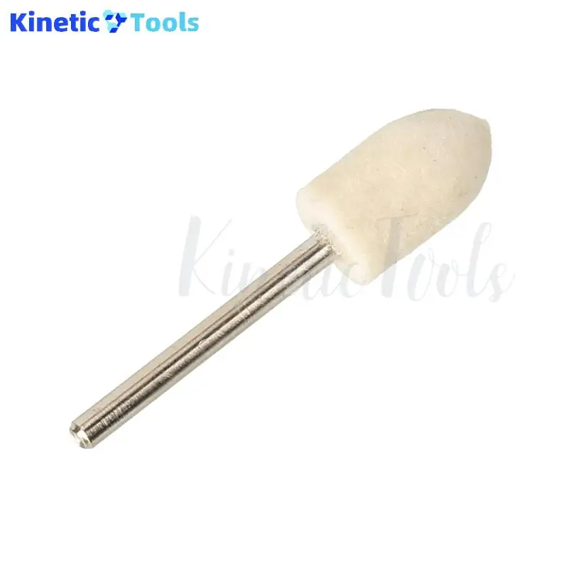 Roda Poles Wol Felt OD 10mm untuk Mesin Bor Dremel, Alat Putar, Shank 3mm