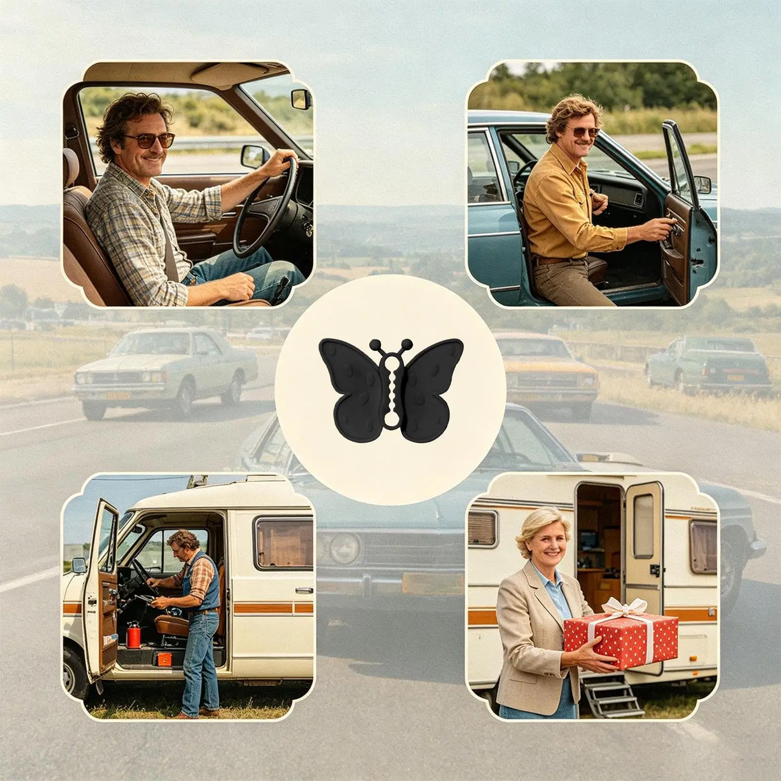 Car Door Lock Cover Butterfly Anti-Collision Flexible 4 Piece Car Door Strike Protector Set For SUV RV Sedan Pickup Van Trailer