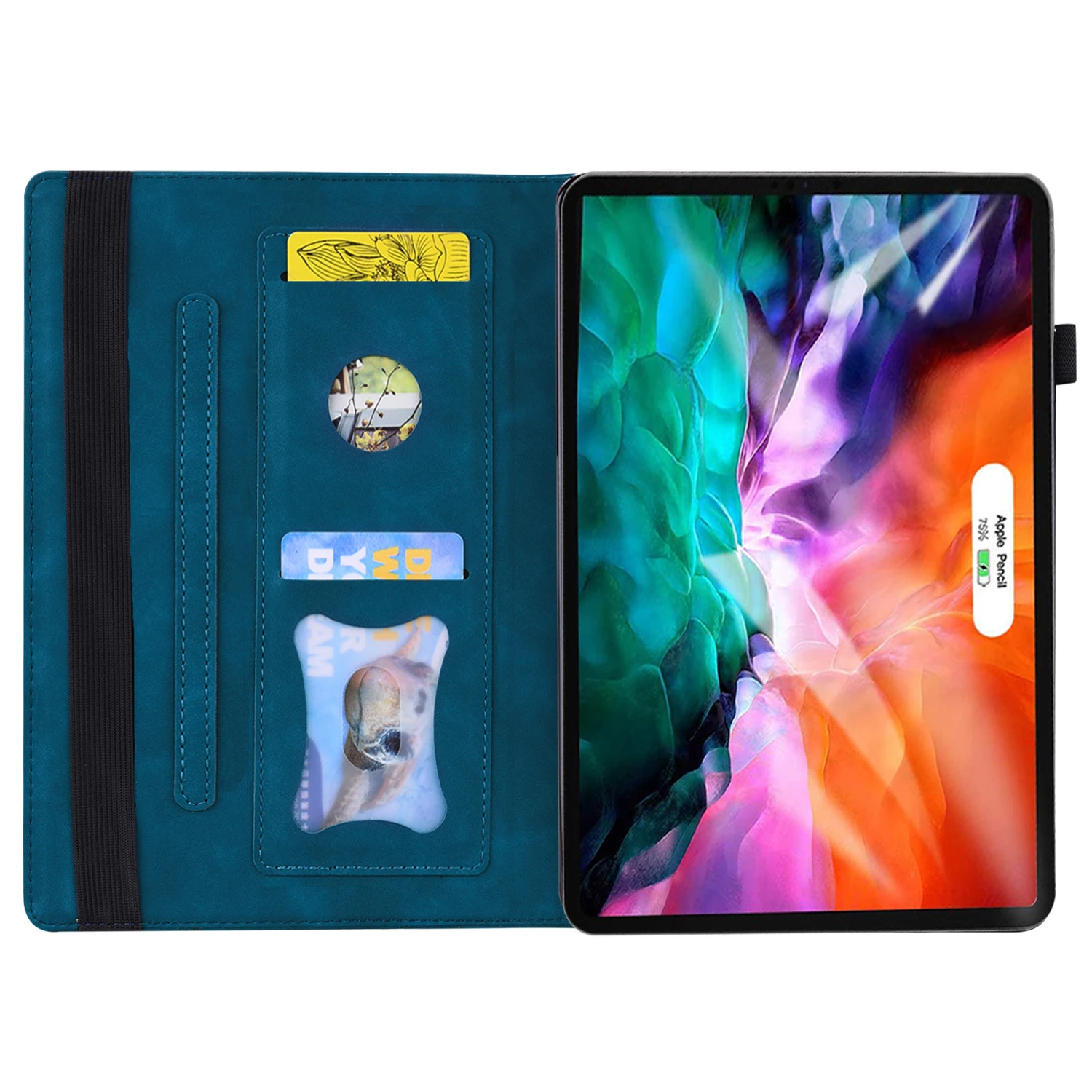 For Lenovo Legion Y700 (Gen 5) Case PU Leather Protective Folio Cover with Card Holder - Blue