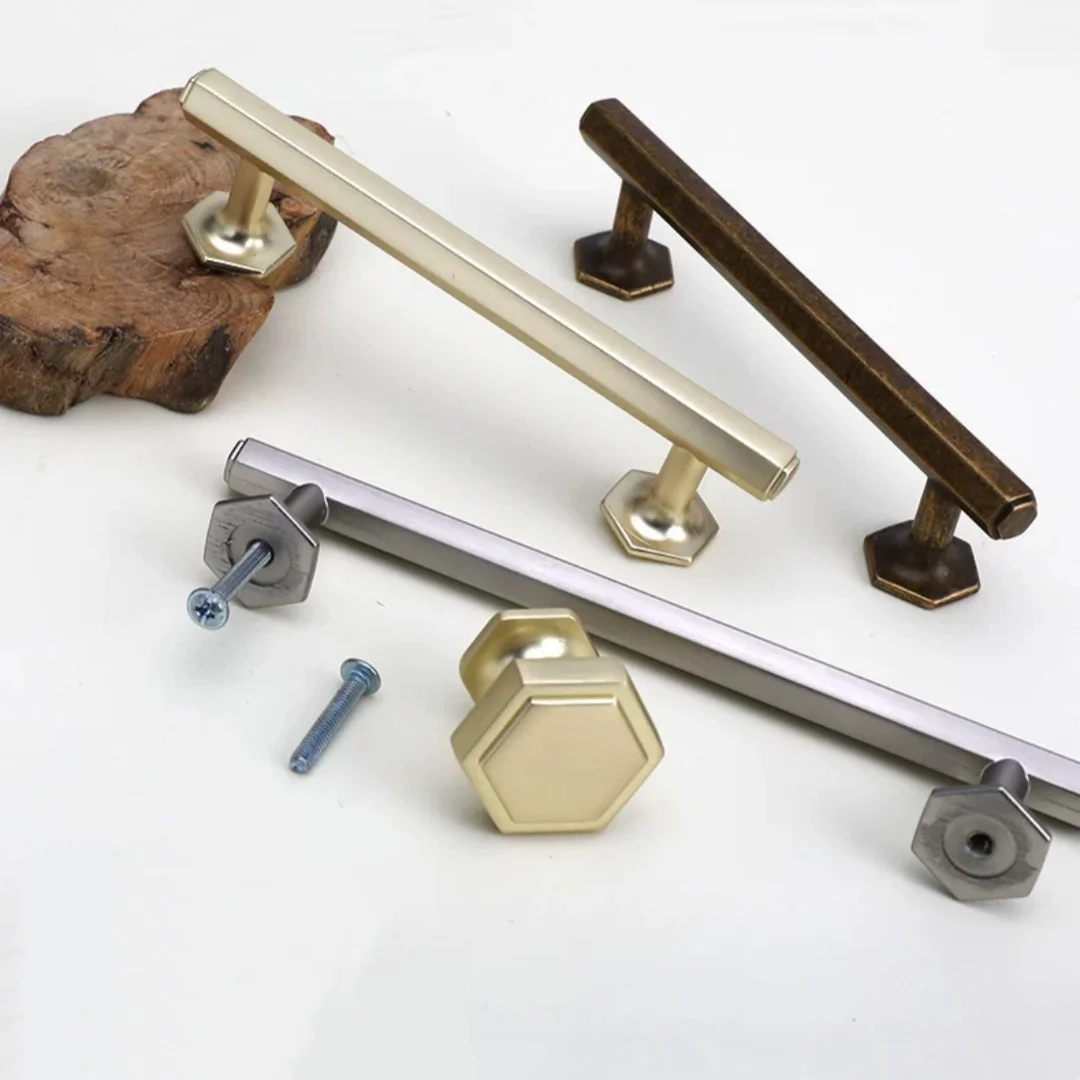 192 320mm Modern Simple Gold Silver Stain Nickel Stain Brass Wardrobe Cupboard Door Handle Bronze Drawer of Cabinet Dresser Knob