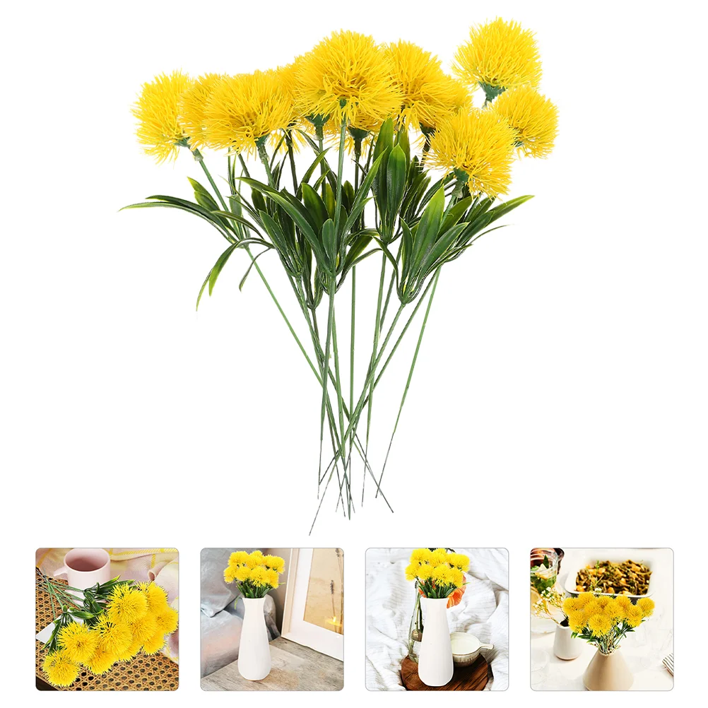 Dandelion Planta Artificial Flowers Flower Fake Faux Wedding Yellow Dried Ball Simulated Onion Decor Dandelions