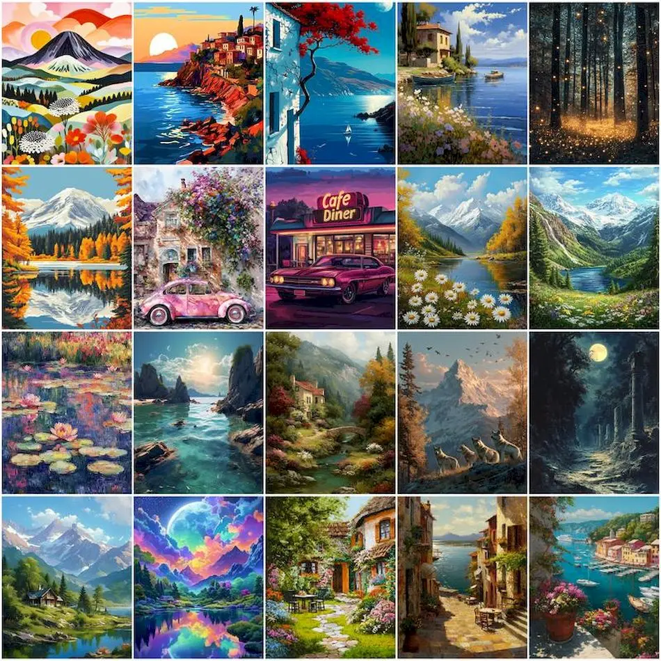 

GATYZTORY Painting Paints By Numbers Crafts Supplies Adults Picture Canvas Art Painting For Handiwork Diy Set Color Markers Gift