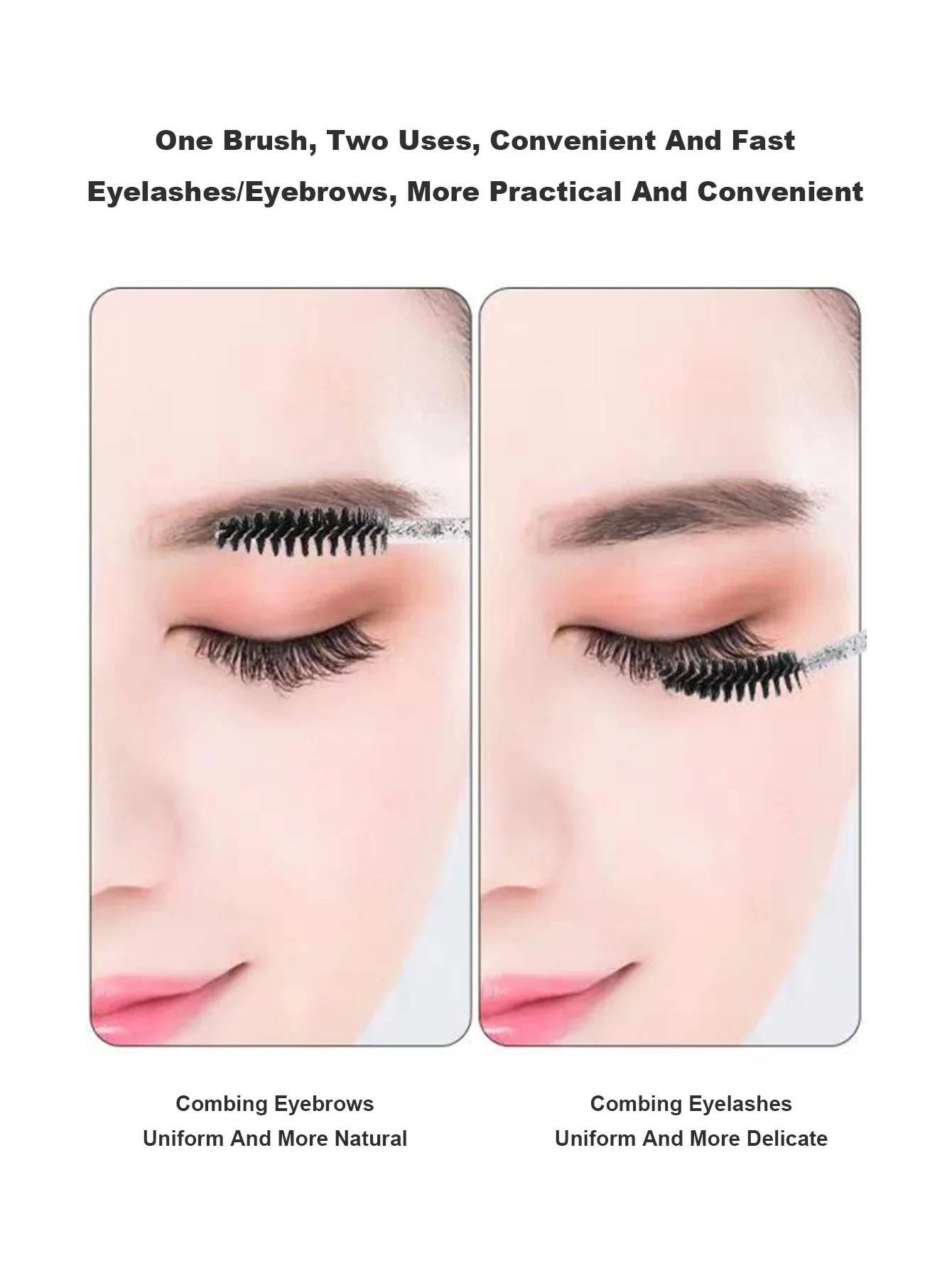 QIWU 70 spazzole nere per occhi e 20 tubi di plastica] Sopracciglia monouso con asta di cristallo Pennello morbido estremamente fine, portatile e flessibile