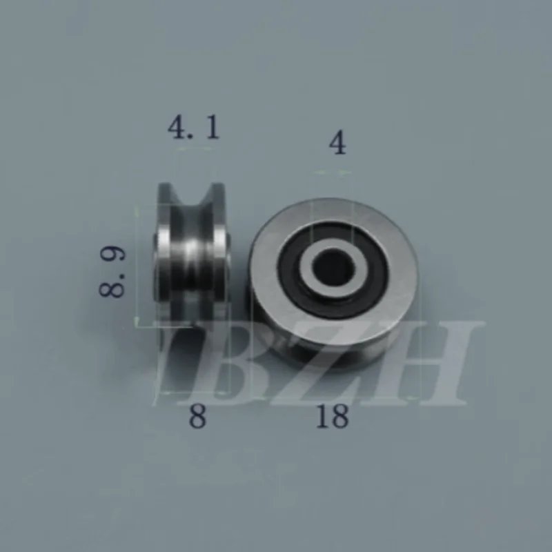 4 PCS TV0418 V1804 2RS 4*18*7/8 Track pulley V groove guide wheel bearing 624 Non-standard