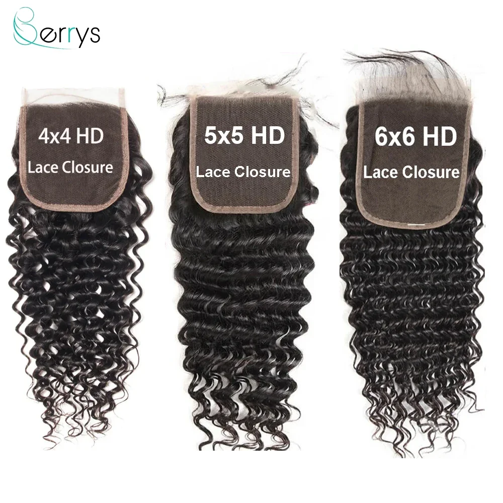 Deep Wave 6x6 HD Lace Closure Human Hair For Women Pre Plucked 5X5 HD Transparent Lace Closure 100% Human Hair With Baby Hair