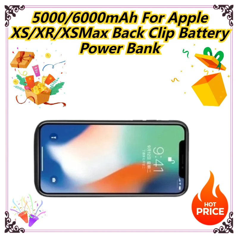 

5000/6000mAh For Apple XS/XR/XSMax Back Clip Battery Power Bank