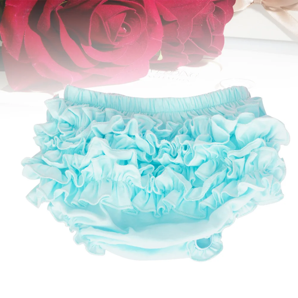

Baby Girl Pure Cotton Lace Ruffle Diaper Cover Halloween Size M Blue Soft Comfortable Baby Girl Panties Bloomers