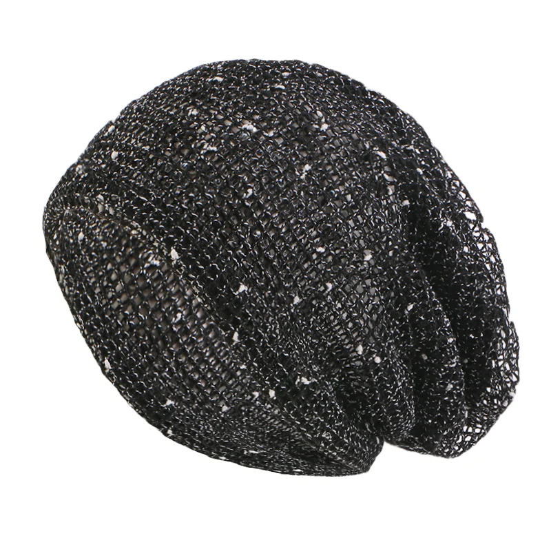 Gorro transpirable de doble uso para mujer, gorros de malla de algodón, gorros casuales para exteriores, bufanda fina, turbante, novedad de verano