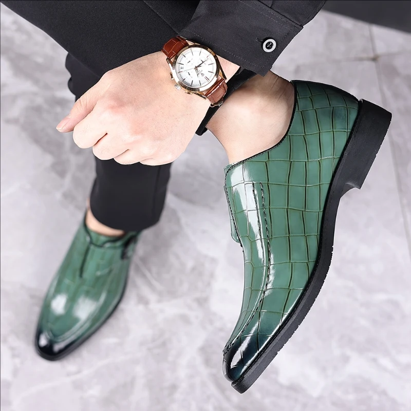 أحذية رجال الأعمال الكلاسيكية بدون كعب على الطراز الأمريكي مريحة ومتعددة الاستخدامات أحذية جلدية ذات علامة تجارية بريطانية أحذية اجتماعية للرجال #5