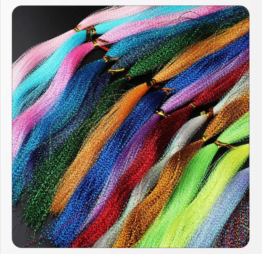 

JINGYU Tie Fish Hook Bright Silk Handmade Sea Fishing Tie Hook Color Silk Night Glow Iron Plate Hook Glow Color Silk Pesca 20Pc