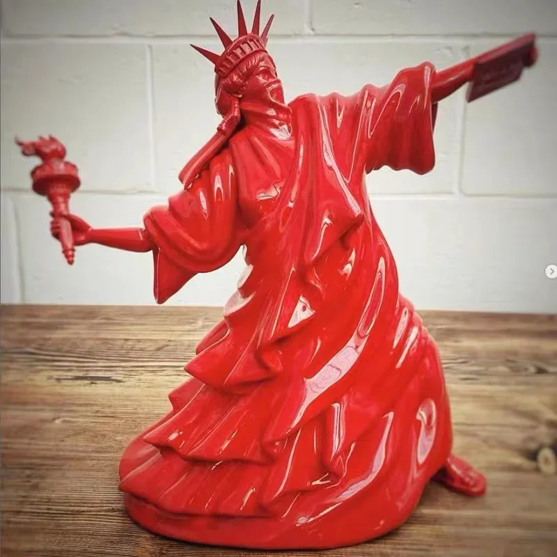 

Paint bucket angel sculpture home decoration trendy resin ornaments Banksy graffiti ins Statue of Liberty