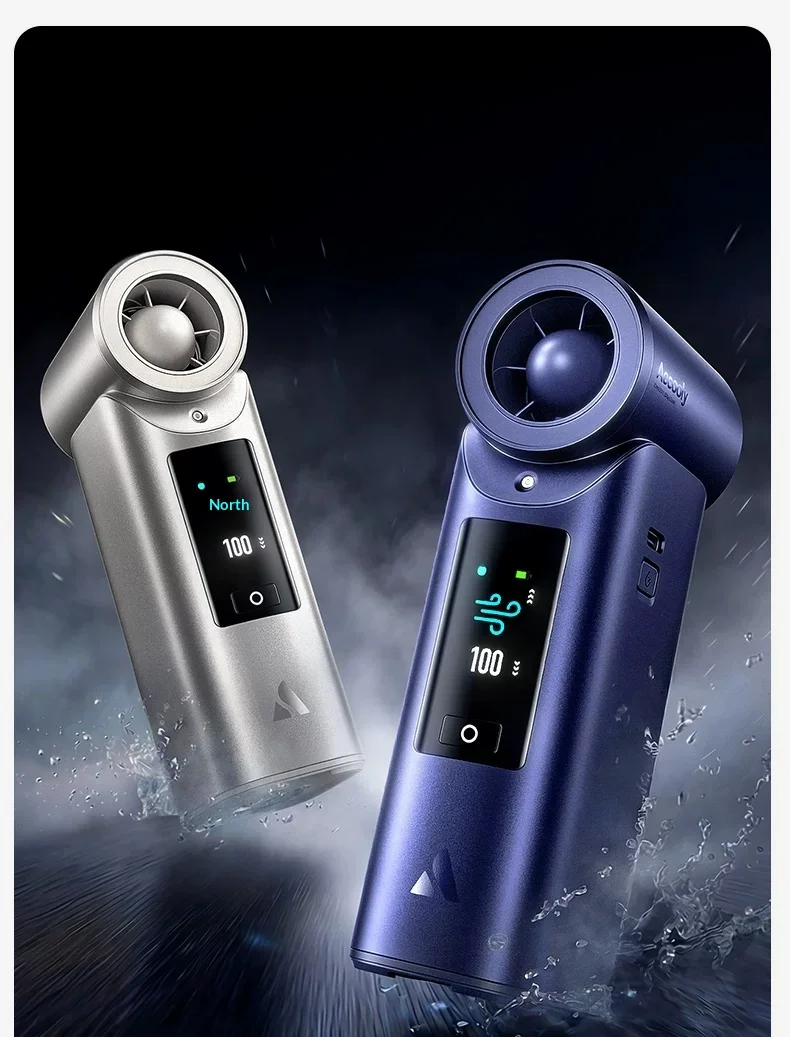 Aecooly PM01 Handheld Small Fan Pneumatic High Pressure Ice Fog Handheld Fan Duct High Speed Strong Wind Light Weight For Gifts