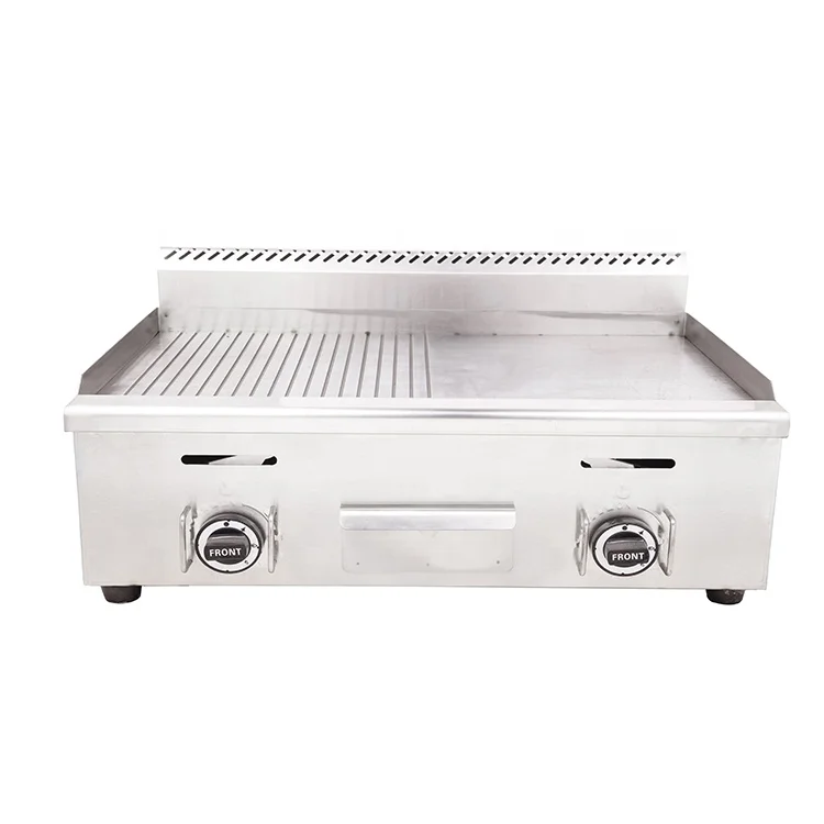 Hot Sale BBQ Cast Iron Lpg Table Top Gas Griddle Grill Burger Griller Gas Griddle For Restaurant