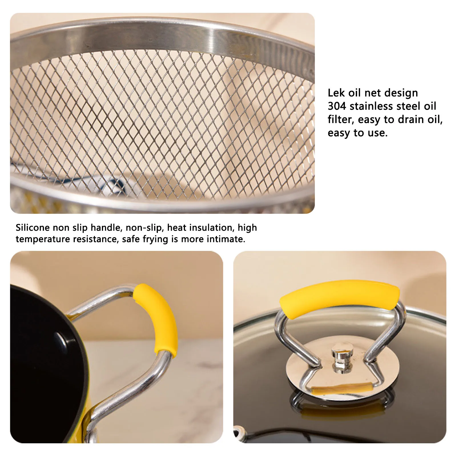 3L Deep Fryer Pot Frying Pot with Rack Lid Oil Filter Iron pot kitchen accessories Frying pan Fryer Fried chicken French fries