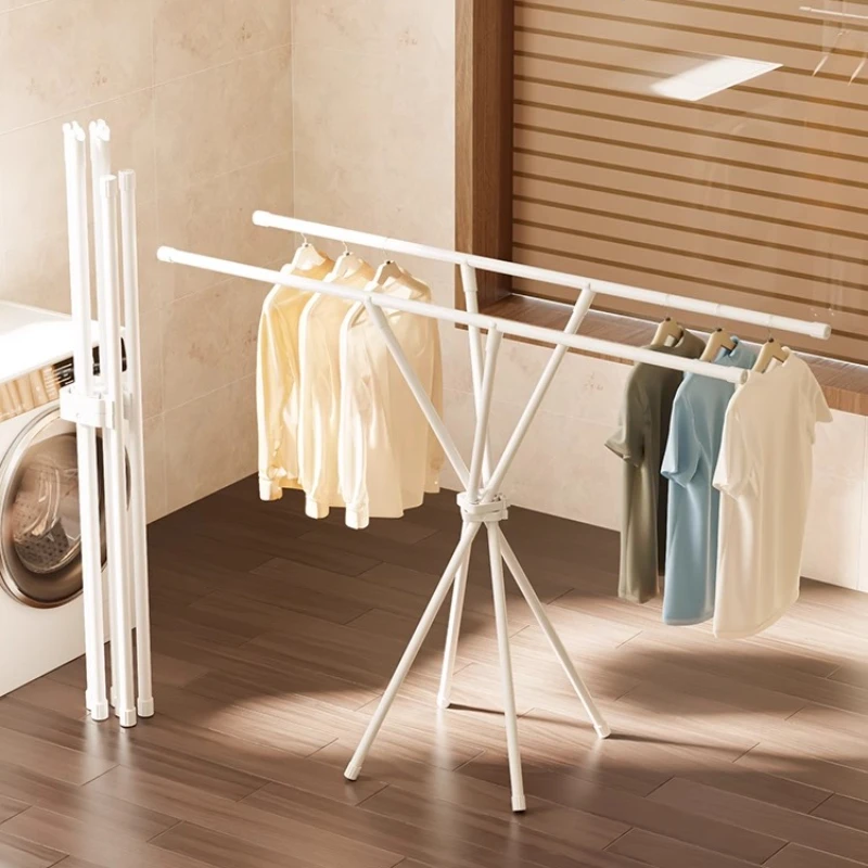 

Floor-to-ceiling household balcony clothes drying rod, small installation-free bay window, easy to move clothes shelves