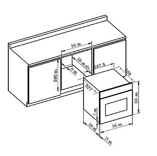 High Level Home Appliances 220V/50Hz LED Display 57L Inner Capacity Electric Oven