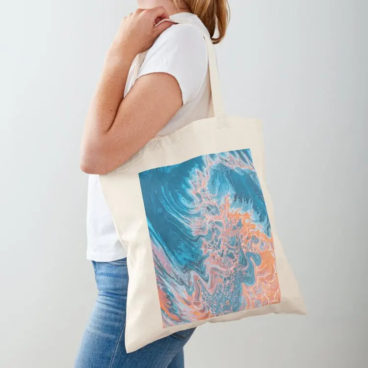 

Blue Marble Watercolor Painting Tote Bag eco bag folding Handbags Large bags for women Women's beach bags