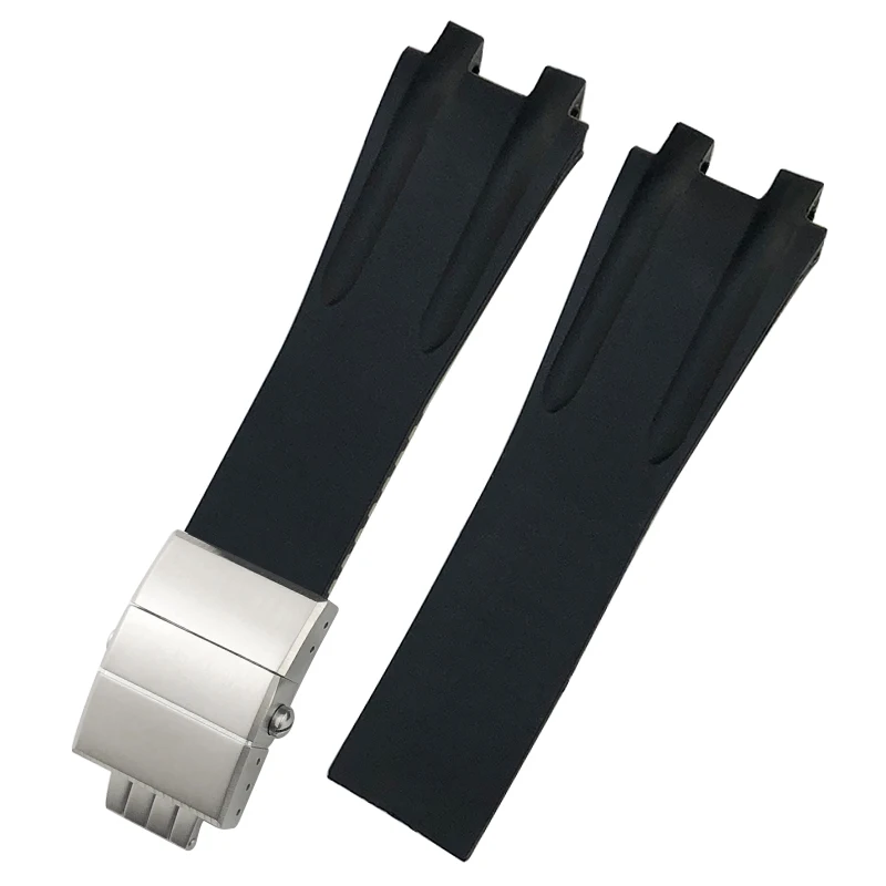 Silicone Watch Strap 26mm for Ulysse Nardin Blast Silver Rose Gold Folding Buckle Men Black Blue Rubber Sports Watchband