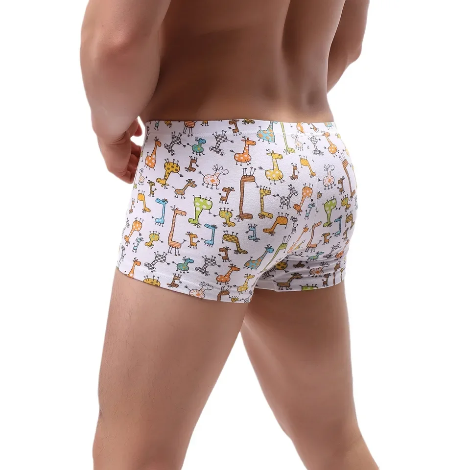 Herren-Unterwäsche aus Baumwolle, Cartoon-Druck, Boxershorts, atmungsaktiv, lustig, Comic-Stil, Neuheit, Geschenk, U Convex Ropa Interior Divertida