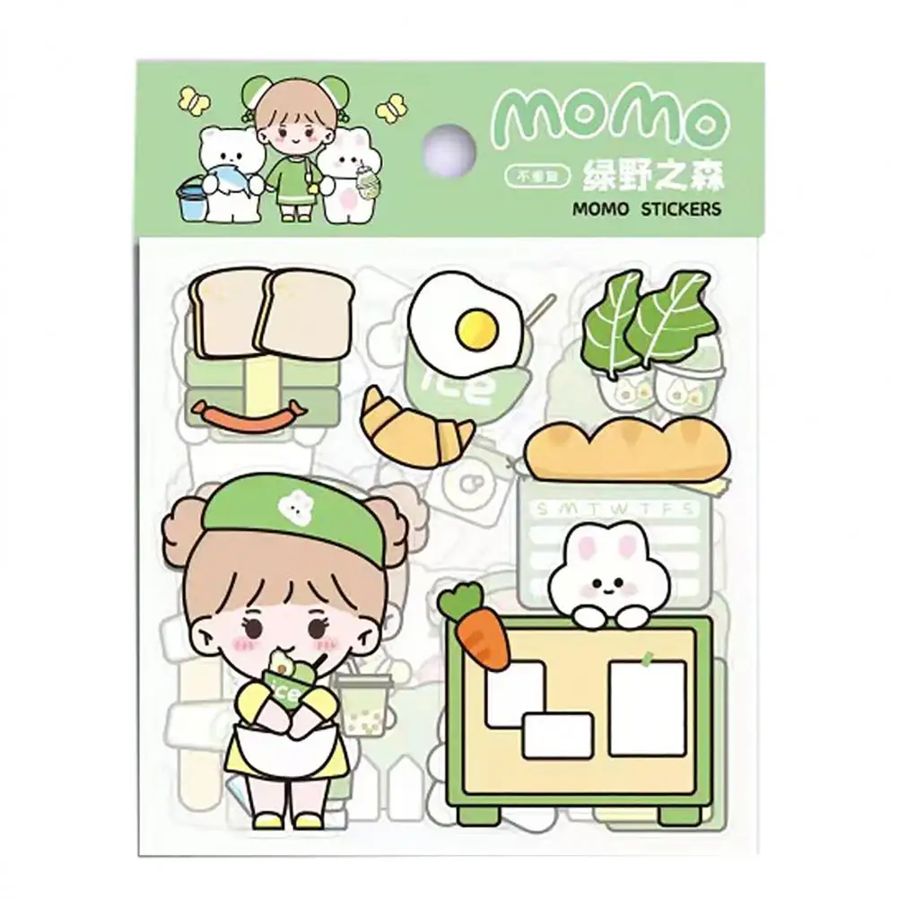 Adesivi 20 pezzi Cartoon Girl Scrapbook Sticker Set per fai da te Notebook Planner Journaling Gift Box