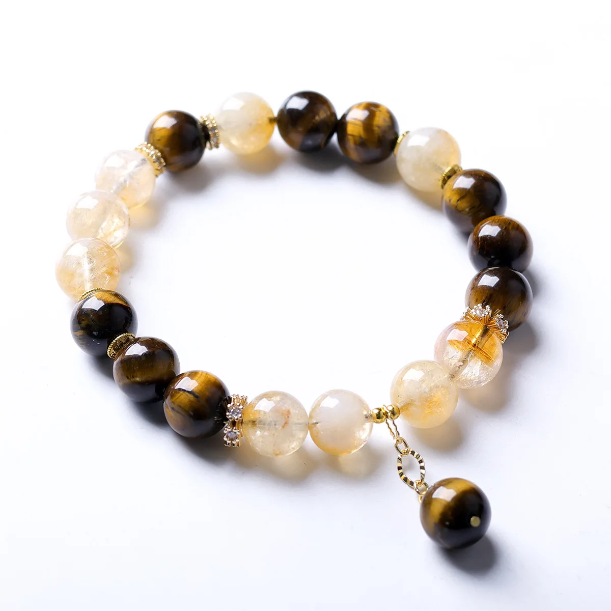 2026 Yellow Tiger Eye Stone Yellow Tower Crystal Bracelet New Chinese Style Crystal Prayer Bracelet for Good Luck Gifts