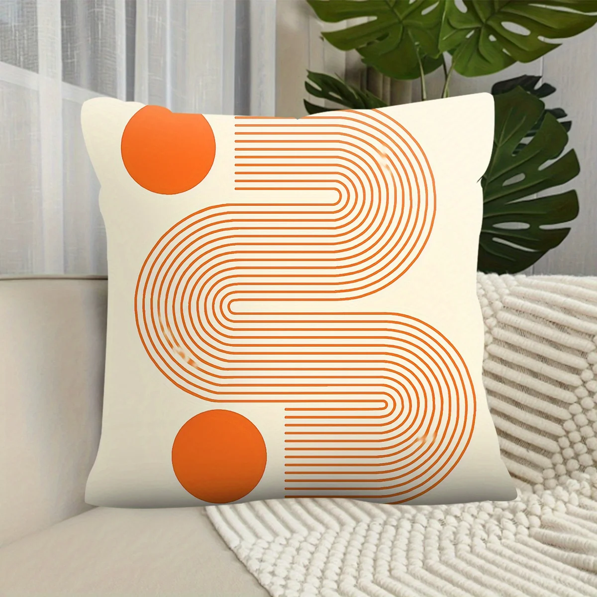 1pcs pillow cover short plush bauhaus line abstract nordic cushion cover for living room bedroom spring summer decor