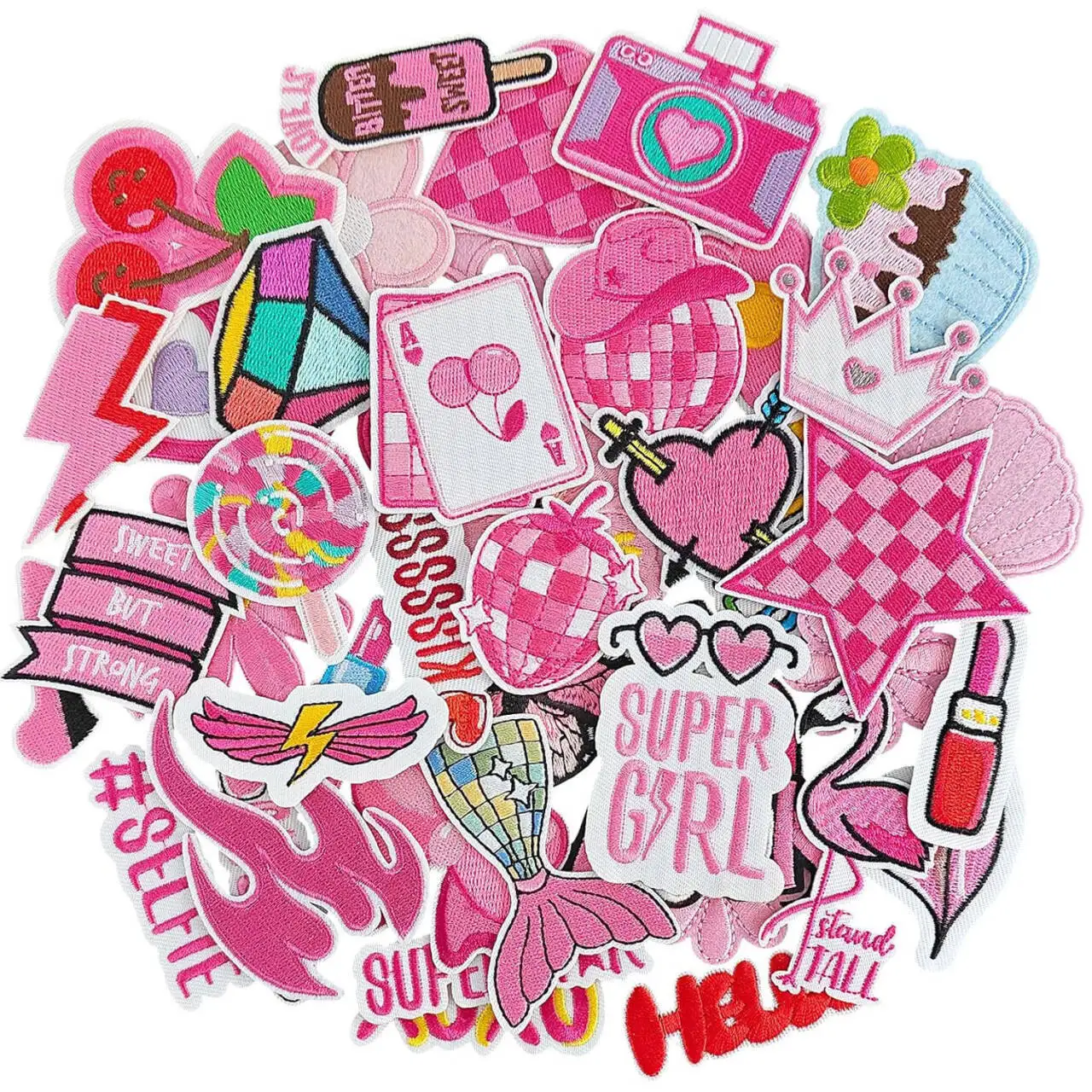 Patchs Girly roses, Badge reine d'amour doux, autocollants en tissu thermoadhésif mignons pour T-shirt, jean, motifs de fleurs, cosmétiques, point