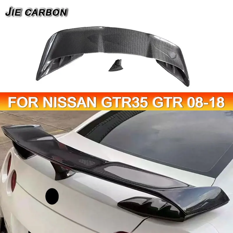 For Nissan GTR35 GTR 2008-2018 Carbon fiber Spoiler Rear Trunk Lip spoiler boot lip spoiler wing Auto Part UP Body kit