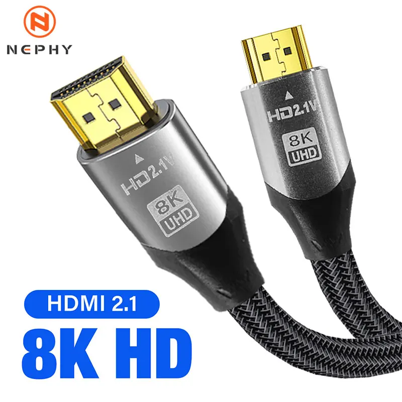 8K HDMI-kabel HDMI 2.1 Digitaal HD UHD Ultrahoge snelheid Gevlochten 8K@60Hz 4K@120Hz 2K@144Hz voor PS5 TV-projectoren Monitor Blu-ray