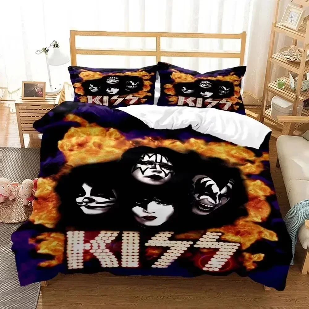 3D Print Kiss Band Rock Bedding Set 3D Printed Suitable for Bedroom Duvet Cover Set With Pillowcases Kids Home Textile