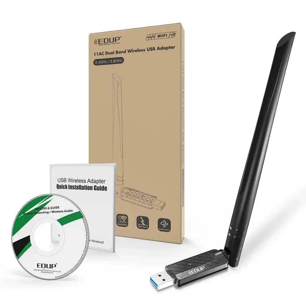 EDUP Wi-Fi адаптер USB 3.0 AC 1300 Мбит/с двухдиапазонный 2,4G/5,8G беспроводная сетевая карта 802.11AC Wi-Fi ключ для ноутбука, настольного ПК Mac