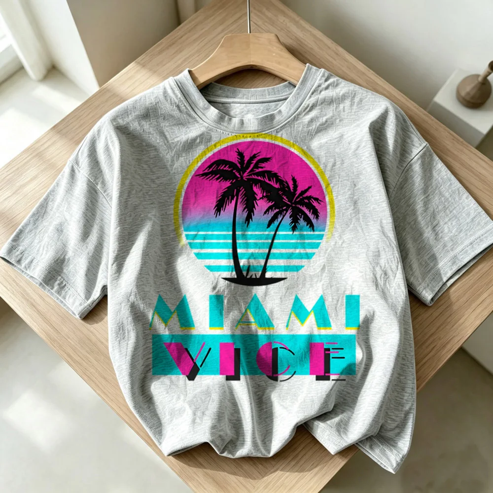 Miami Vice top tees teen graphic gyaru alternative  Retro gothic t shirt cute clearance sales harajuku