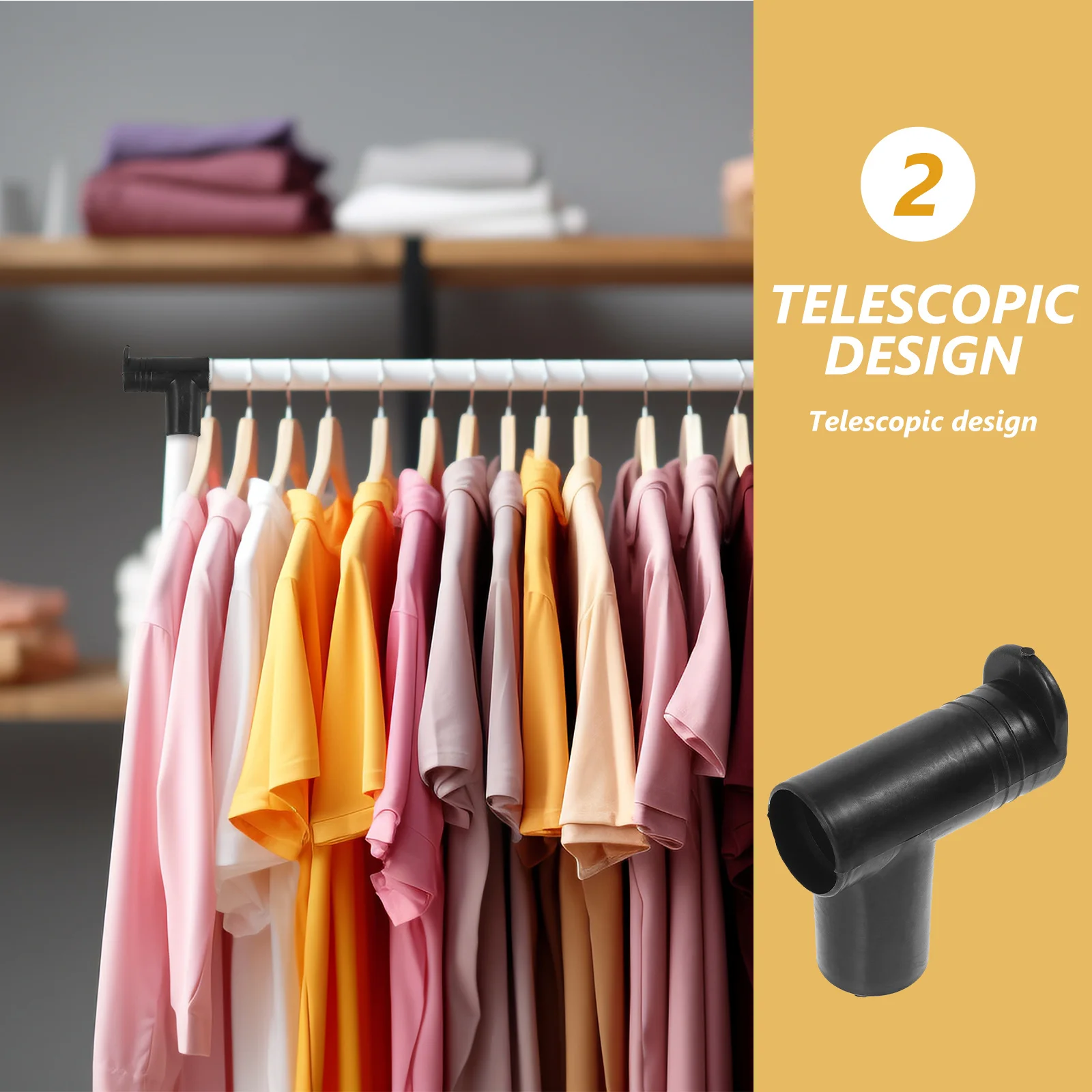 

2Pcs Clothes Rack Connector Plastic Joints Stylish Home Decoration Clothes Rack Connector Pole Joints Rod Kit