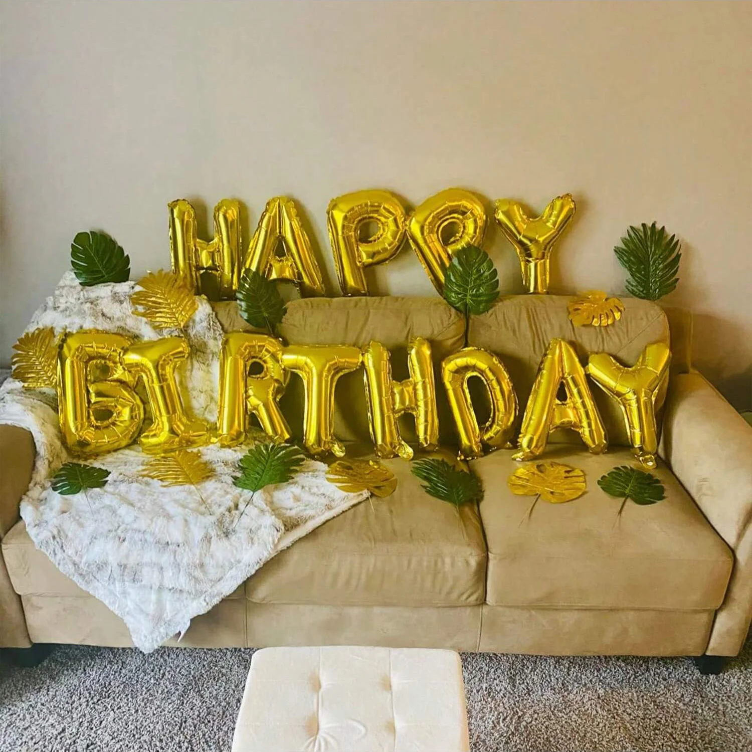 مجموعة بالونات حروف عيد الميلاد باللون الفضي/الذهبي مناسبة لتزيين حفلات أعياد الميلاد والذكرى السنوية والدش (متوفرة بألوان متعددة)