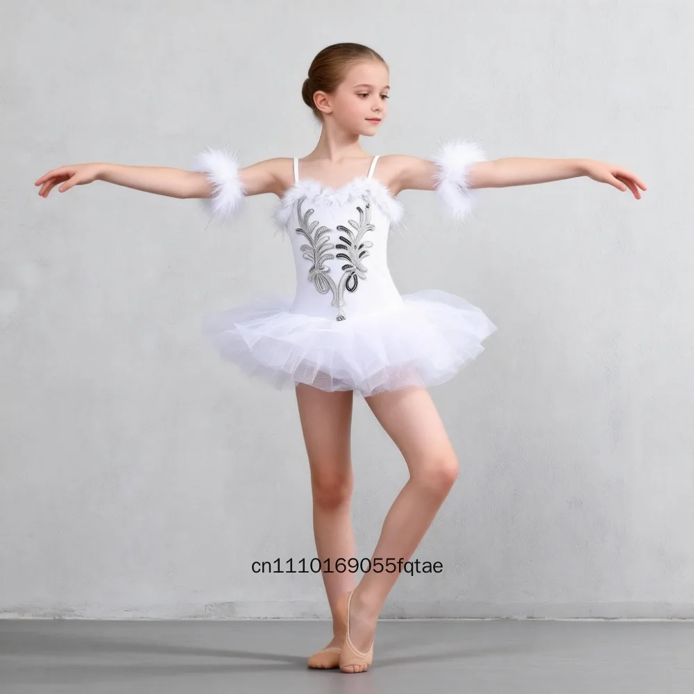 2026 Neues 4-teiliges Ballett-Tutu-Set für Mädchen, Leotard mit Trägern, Tüllrock, Tanzoutfit für Kinder, Performance- und Fotografie-Kostüm – Detail 1