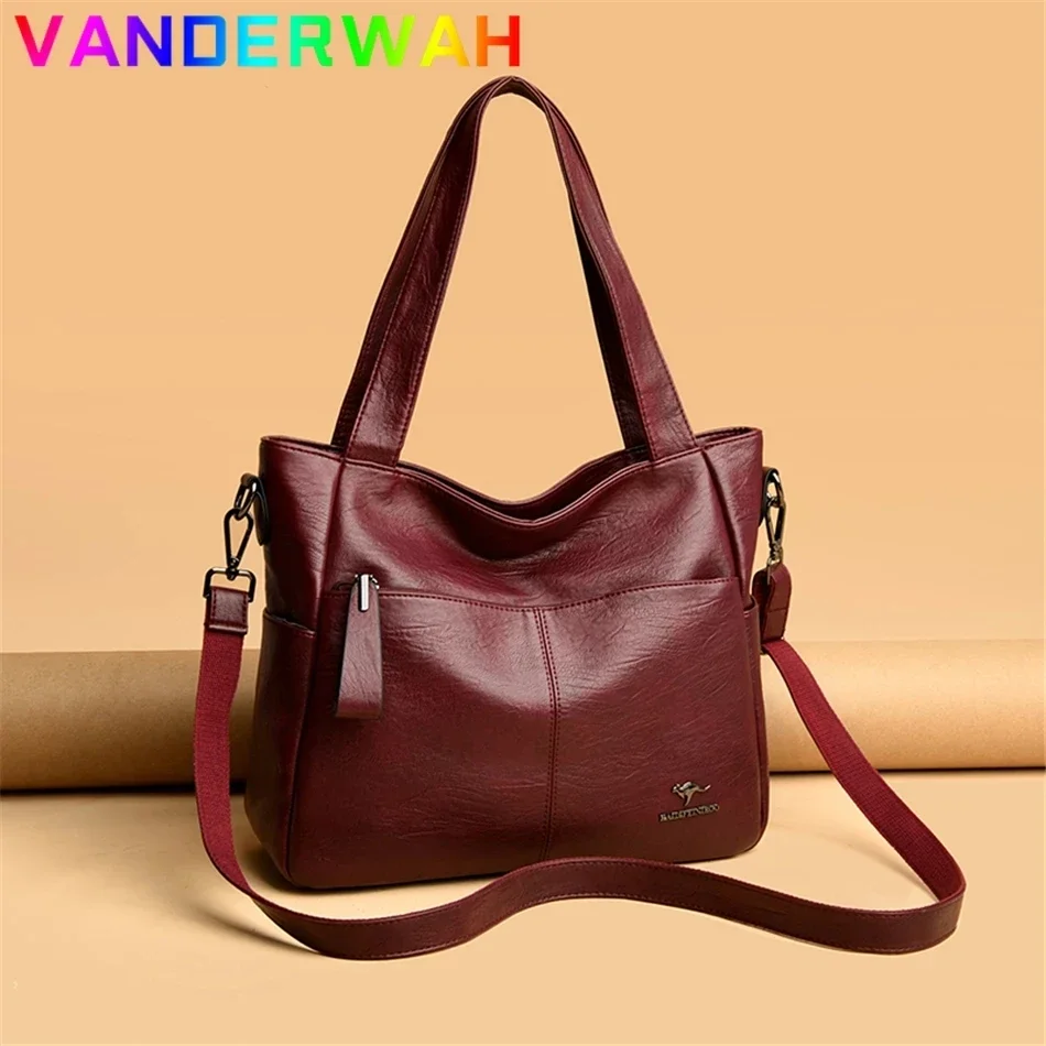 Genuine Brand Soft Leather Top-handle Bags Female Handbags Women Shoulder Crossbody Totes Messanger Bag Large Capacity Big Sac