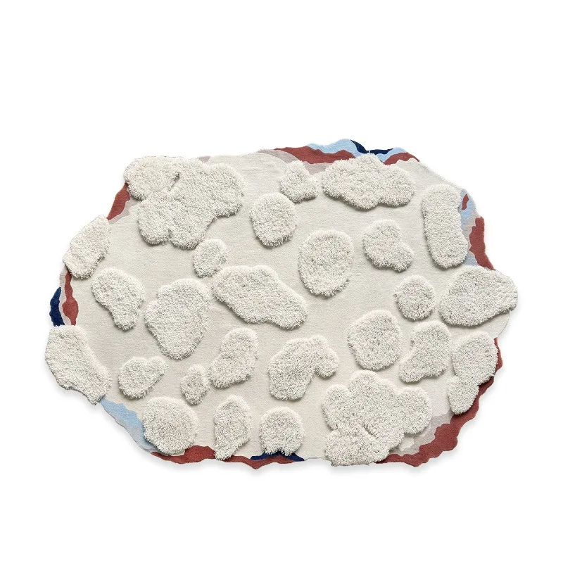 

Nordic style art carpet living room irregular high-end feeling bedroom bedside blanket long hair thickened non-slip floor mat